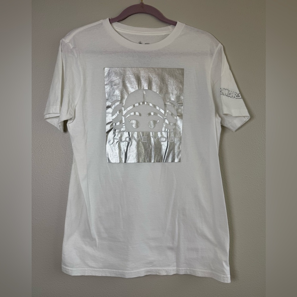 Disney Star Wars White Tee with Silver Graphic